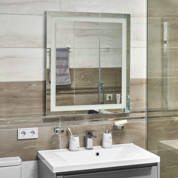 Дзеркало у ванну з підсвіткою Unio MRR-01 SQR-AA 70х80 см, фото 5
