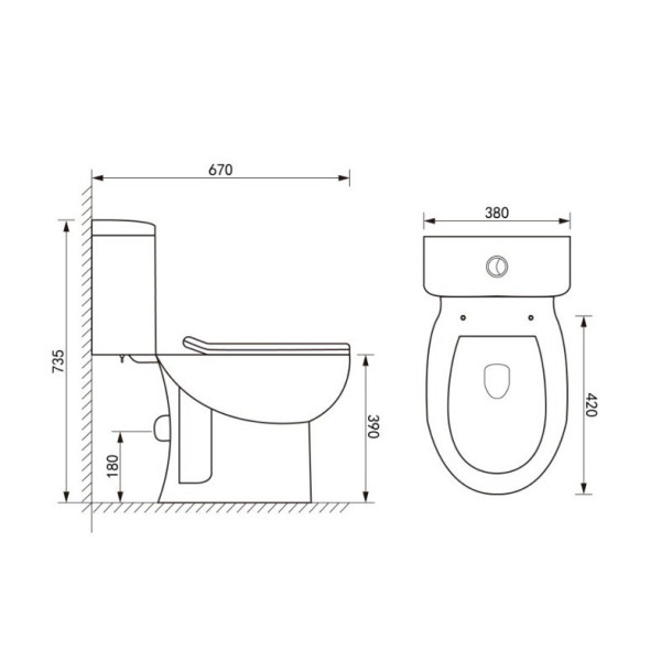 Унітаз безободковий з бачком Keramika Nova C637B, фото 10