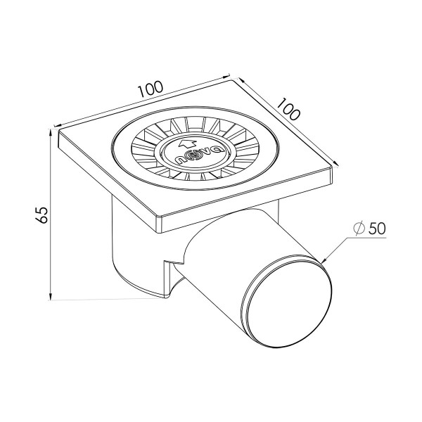 Трап для душа 100x100 мм Nova 5050, фото 2