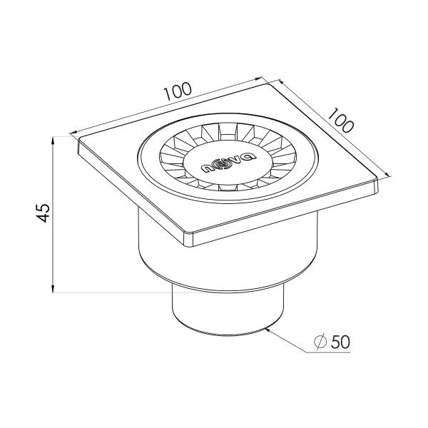 Трап для душа 100x100 мм Nova 5060, фото 2