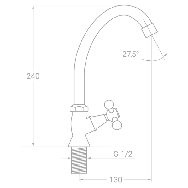 Моно-змішувач для холодної води Tau VN-1G160C, фото 2