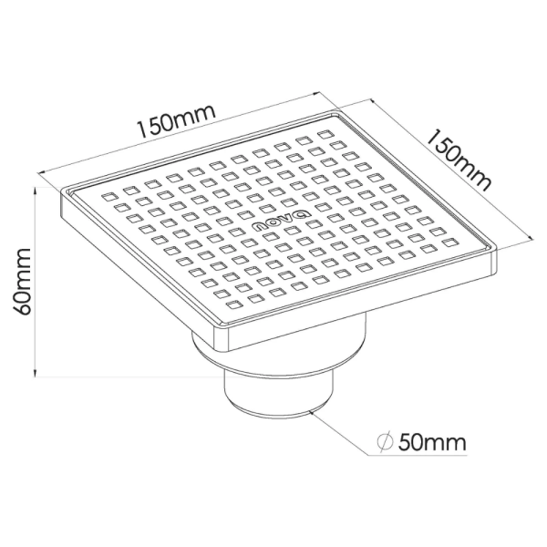 Трап для душа 150x150 мм Nova 5036, фото 2