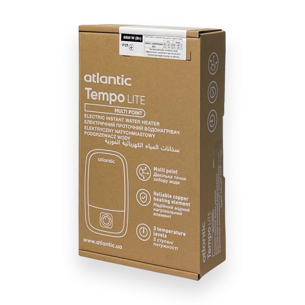 Проточний водонагрівач Atlantic Tempo Lite Multi IECI-SW2C55 MP 5.5 kW, фото 7