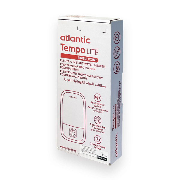 Проточний водонагрівач для душу Atlantic Tempo Lite IECI-SW2P55 SP 5.5 kW, фото 8