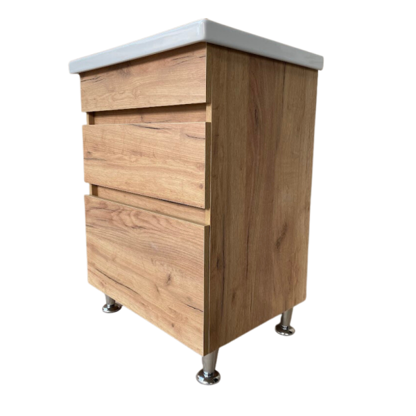 Тумба у ванну без умивальника GT home Лофт Т-6 60 см крафт золотий, фото 5