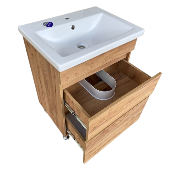 Тумба у ванну без умивальника GT home Лофт Т-6 60 см крафт золотий, фото 3