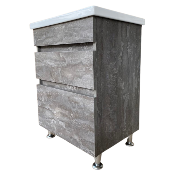 Тумба у ванну без умивальника GT home Лофт Т-6 60 см залізний камінь, фото 4