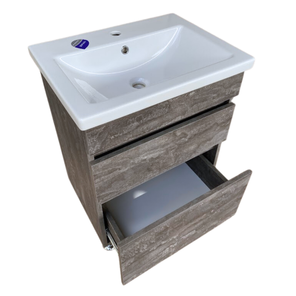 Тумба у ванну без умивальника GT home Лофт Т-6 60 см залізний камінь, фото 2