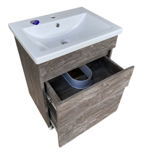 Тумба у ванну без умивальника GT home Лофт Т-6 60 см залізний камінь, фото 3