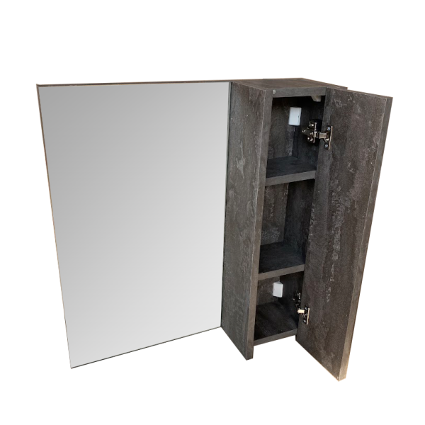 Зеркало в ванную GT home Лофт 60 см правое железный камень, фото 2