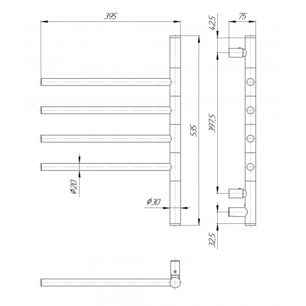 Рушникосушка електрична ELNA Вертикаль 4, фото 2