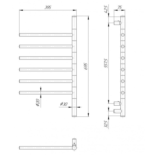 Рушникосушка електрична ELNA Вертикаль 6, фото 2