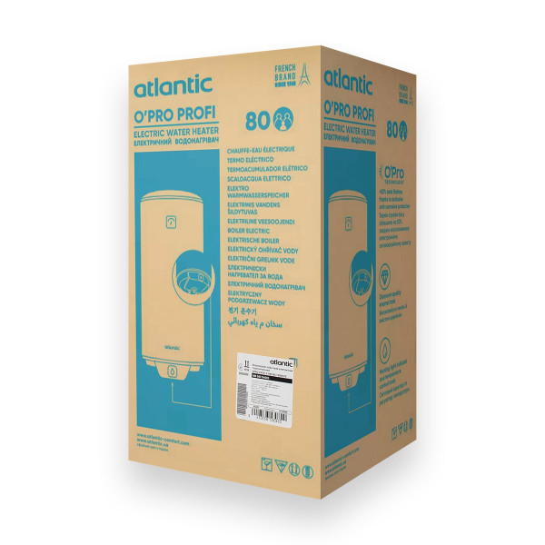 Бойлер 80 літрів Atlantic OʼPro Horizontal HM 80 D400S 1500W, фото 5