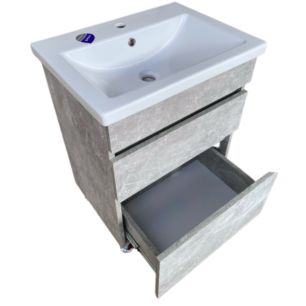 Тумба в ванную без умывальника GT home Лофт Т-6 70 см бетон, фото 2
