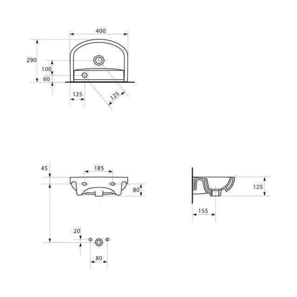 Умивальник меблевий Cersanit Arteco 40 см правий, фото 2