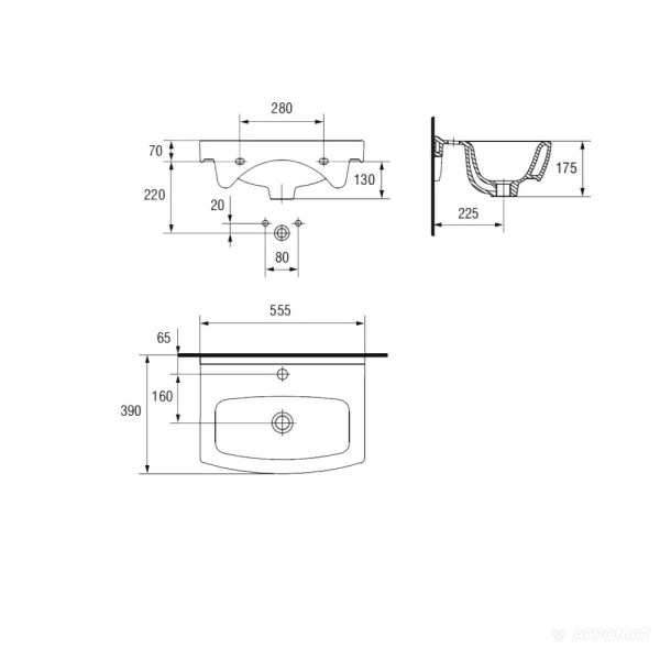 Умивальник меблевий Cersanit Cersania 55 см, фото 3