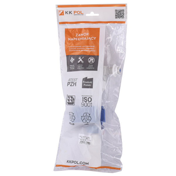 Впускний клапан для унітазу бічне підведення пластик 3/8" KK Pol (ZN2/110), фото 4