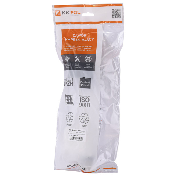 Впускний клапан для унітазу нижнє підведення латунь 3/8" KK Pol (ZND/113), фото 4