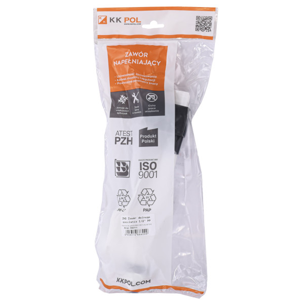 Впускний клапан для унітазу нижнє підведення пластик 1/2" KK Pol (ZND/111), фото 4