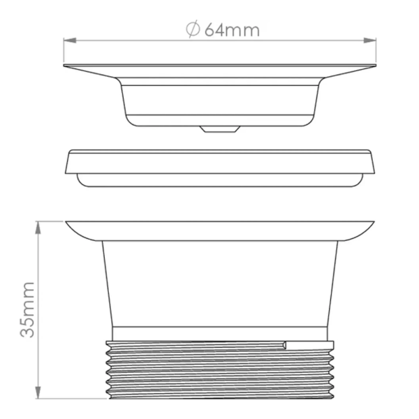 Випуск для мийки без переливу 64 мм 1 1/4 Nova 7005, фото 2