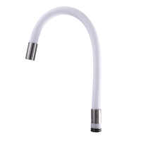 Гибкий излив для смесителя 1/2" белый/сталь Globus Lux