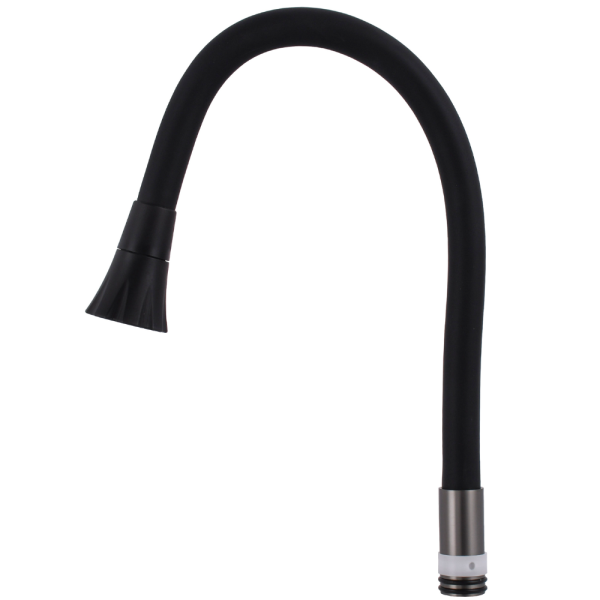 Гнучкий вилив для змішувача 1/2" чорний з душовою насадкою Globus Lux, фото 2