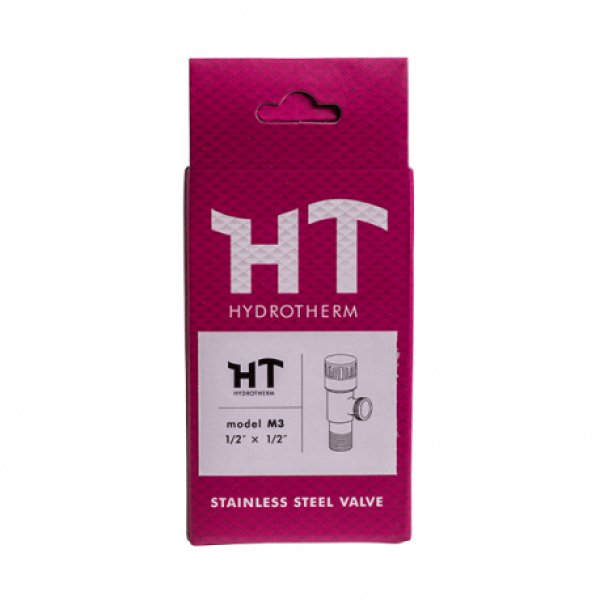Кран угловой сантехнический 1/2"х1/2" HydroTherm M3 RS, фото 4