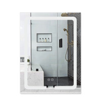 Зеркало в ванную с подсветкой, антизапотеванием, диммером Lidz Kubis 50х80 см (LD78LF9365080)