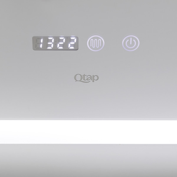 Зеркало в ванную с подсветкой, с антизапотеванием, с часами Qtap Mideya 70х80 см (QT2078DCF7080W), фото 4