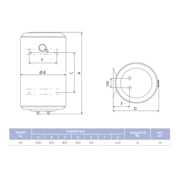 Бойлер 150 літрів Atlantic Steatite Central Domestic 1800 Вт, фото 9