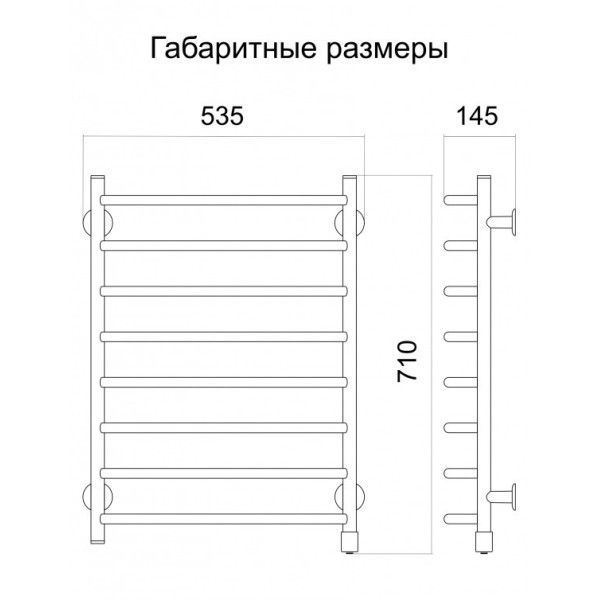 Полотенцесушитель электрический Теплый Мир Овал плюс левое подключение, фото 2