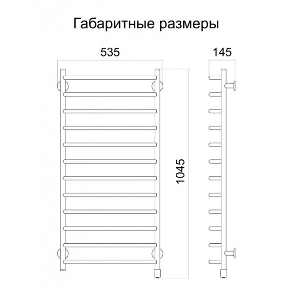 Полотенцесушитель электрический Теплый Мир Метровый левое подключение, фото 2