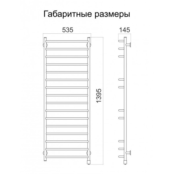 Рушникосушка електрична Теплий Світ Премʼєра ліве підключення, фото 2