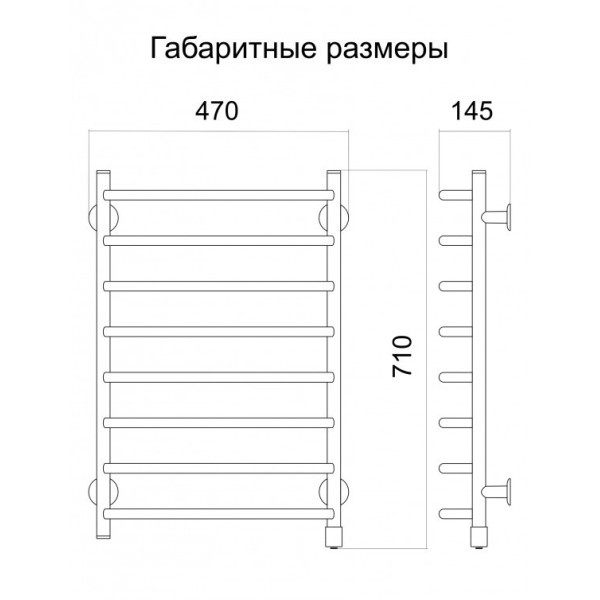 Рушникосушка електрична Теплий Світ Стеір плюс праве підключення, фото 2