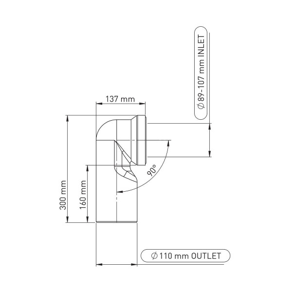 Фанова труба для унітазу кутова Nova 7015, фото 2