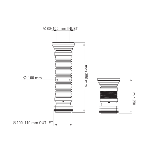 Гофра для унітазу 250-350 мм Nova 7013, фото 3