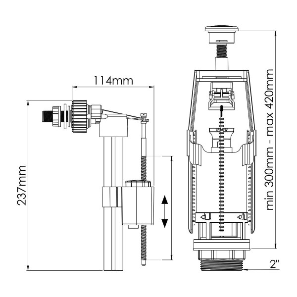 Арматура для унітазу бічне підведення 1/2 Nova 4166, фото 2