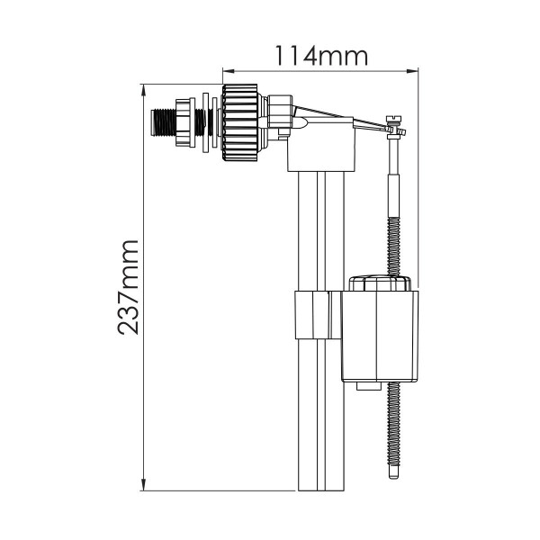 Впускний клапан для унітазу бічне підведення пластик 1/2" Nova 7023, фото 2