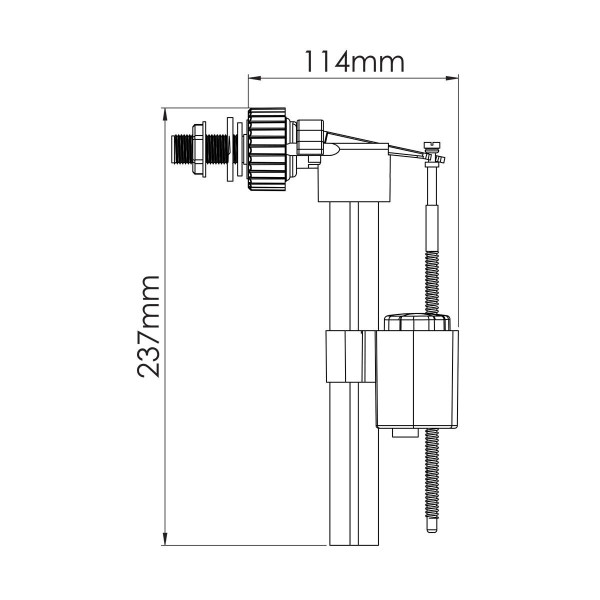 Впускний клапан для унітазу бічне підведення латунь 3/8" Nova 7024, фото 2