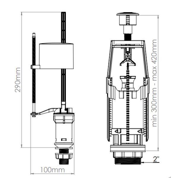 Арматура для унітазу нижнє підведення 1/2 Nova 4363, фото 2