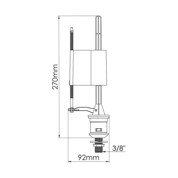 Впускний клапан для унітазу нижнє підведення латунь 3/8" Nova 4722, фото 2