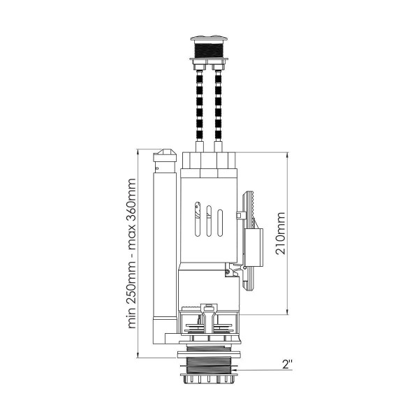 Зливний механізм для унітазу дворівневий Nova 4805, фото 2