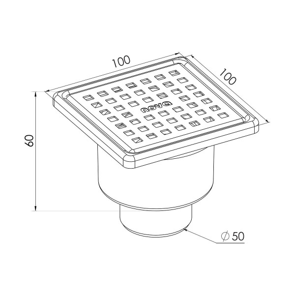 Трап для душа 100x100 мм Nova 5067, фото 2