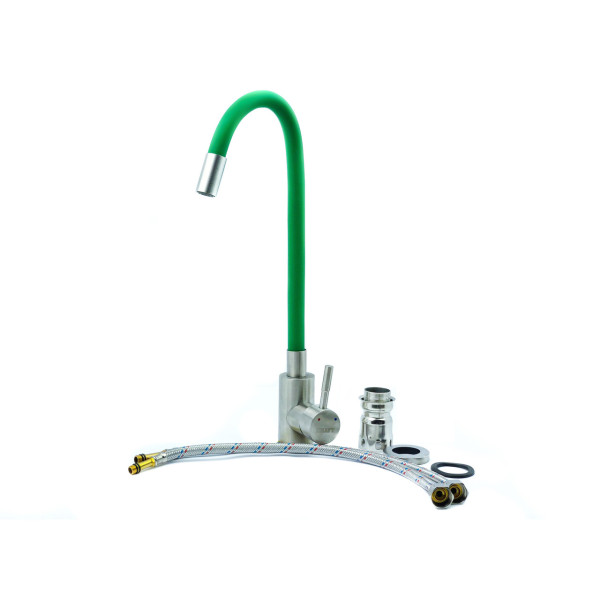 Змішувач для кухні гнучкий Kraft 3004 Зелений, фото 1