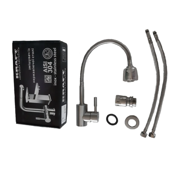 Змішувач для кухні гнучкий Kraft 3009, фото 5