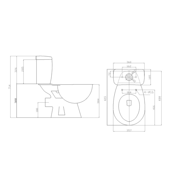 Унітаз з бачком Keramika Nova F6106H-1, фото 9