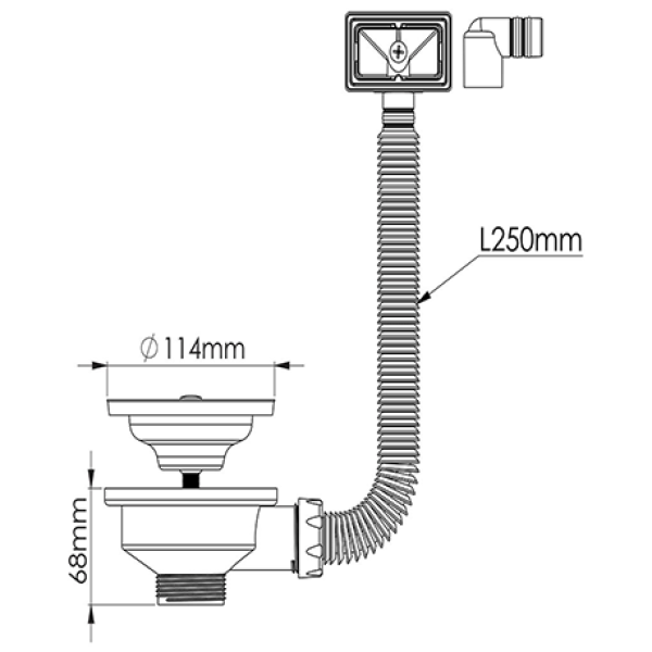 Випуск для мийки 3 1/2 з переливом Nova 1039, фото 2
