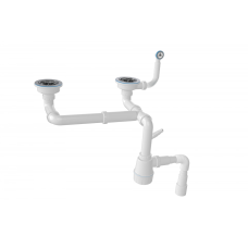 Сифон для подвійної мийки з переливом 3 1/2 Nova 1196