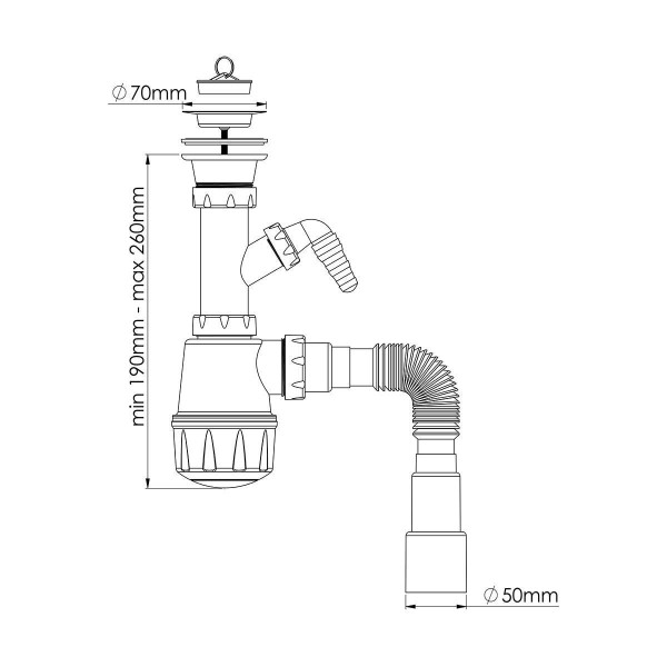 Сифон для мийки під пральну машину Nova 1061, фото 2
