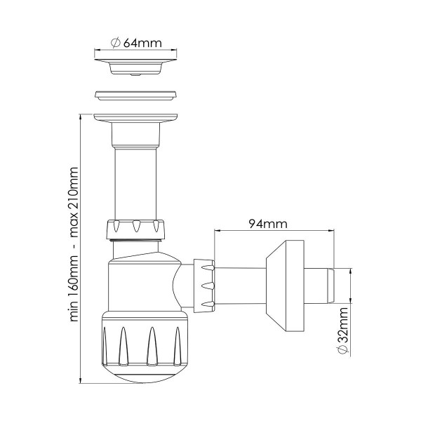Сифон для умивальника Nova 1012, фото 2